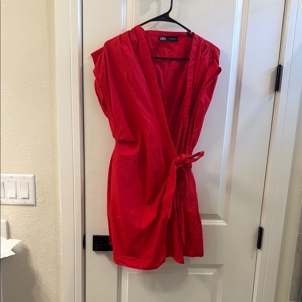 Zara Red Wrap romper